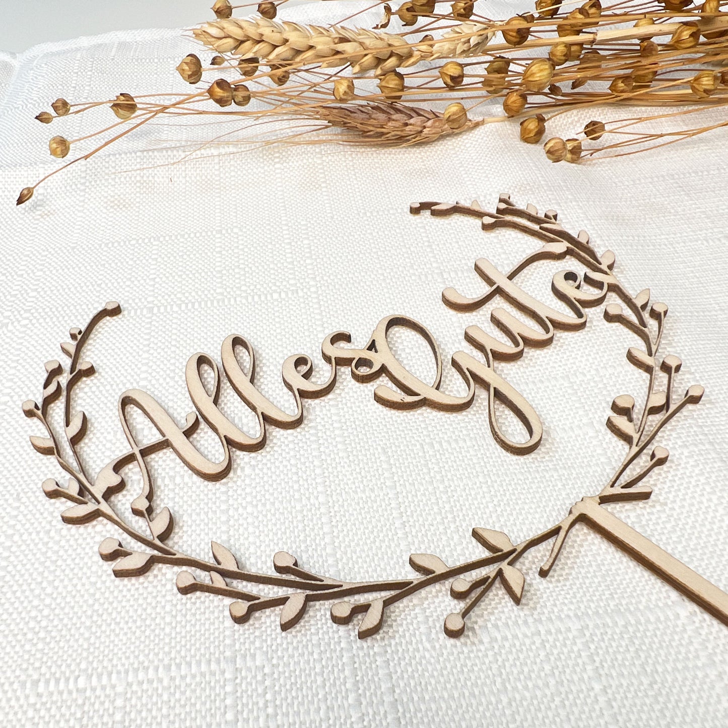 kuchentopper, cake topper aus holz, tortendeko, Tortenstecker
