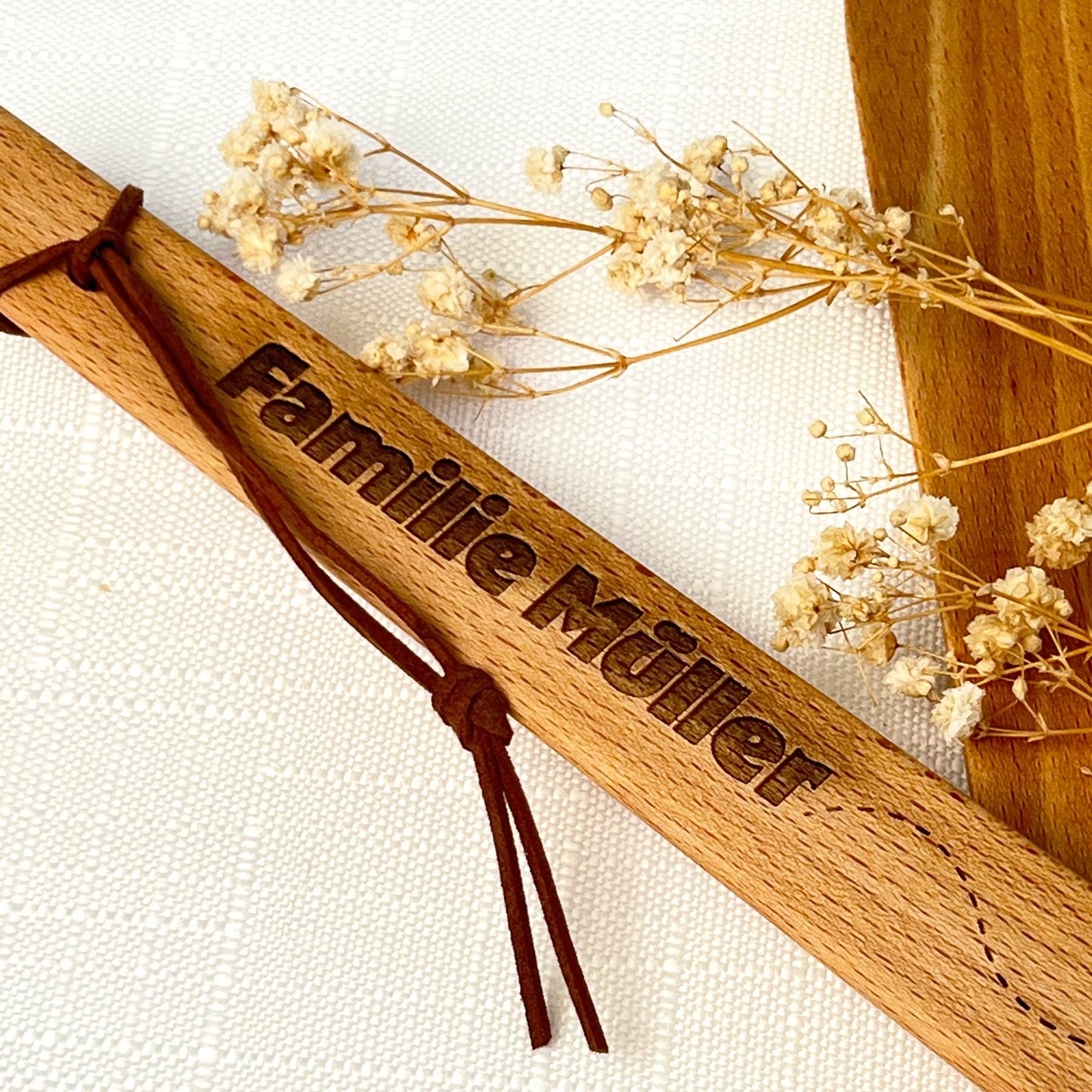 Schuhlöffel aus Holz - Personalisiert mit Familienname