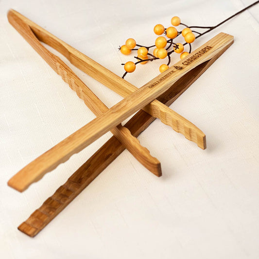 Gillzange aus Holz "Grillmeister" - Personalisiert