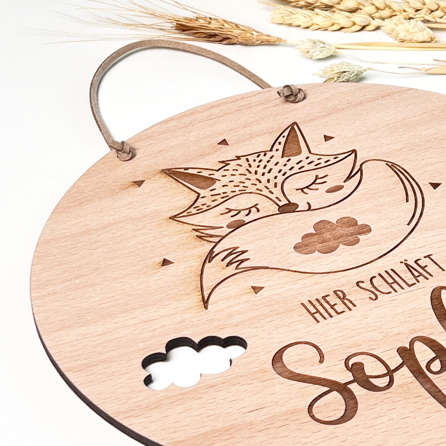 Kinderzimmer Türschild aus Holz - Personalisiert