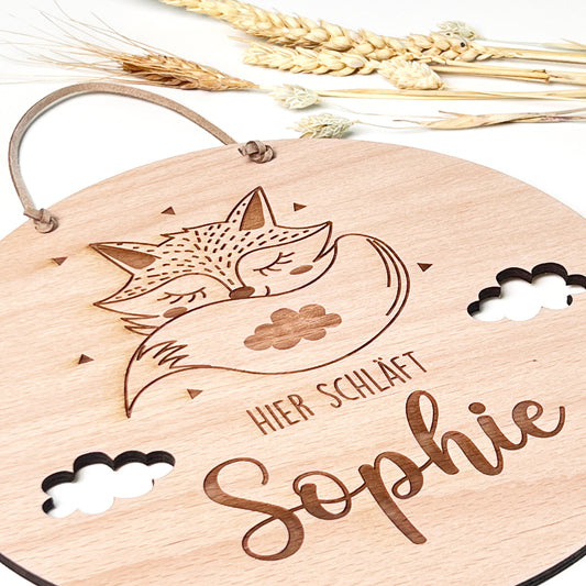 Kinderzimmer Türschild aus Holz - Personalisiert