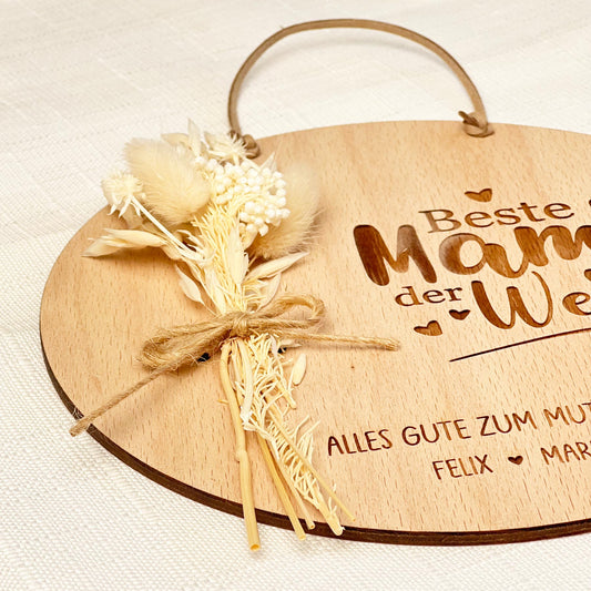Deko Holzschild Muttertag - Personalisiert
