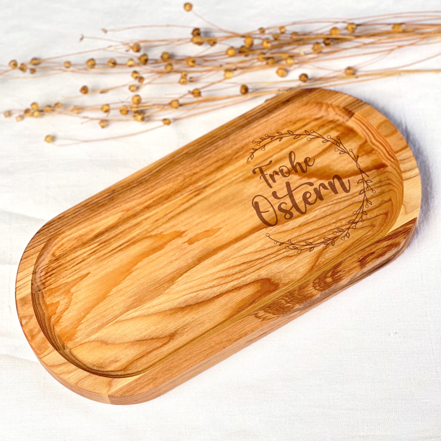 Serviertablett aus Holz - Osterdeko