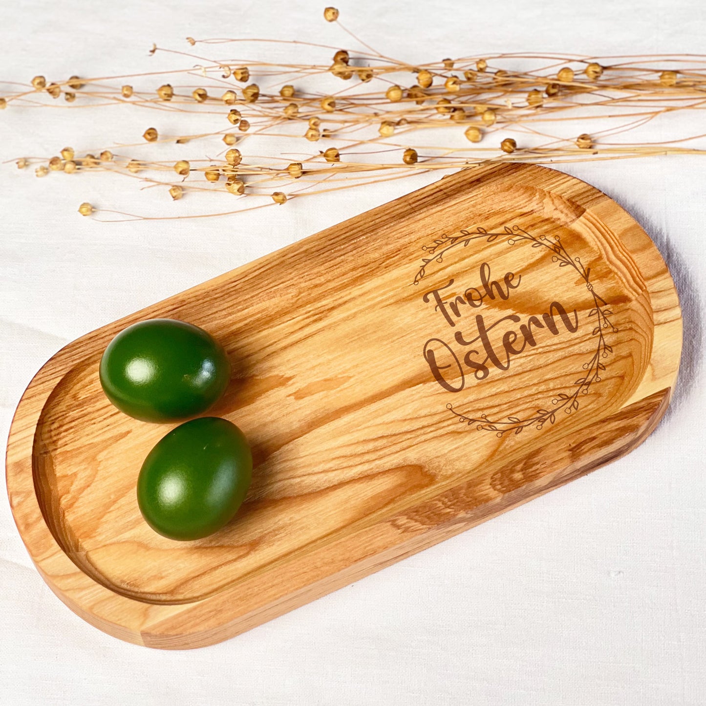 Serviertablett aus Holz - Osterdeko