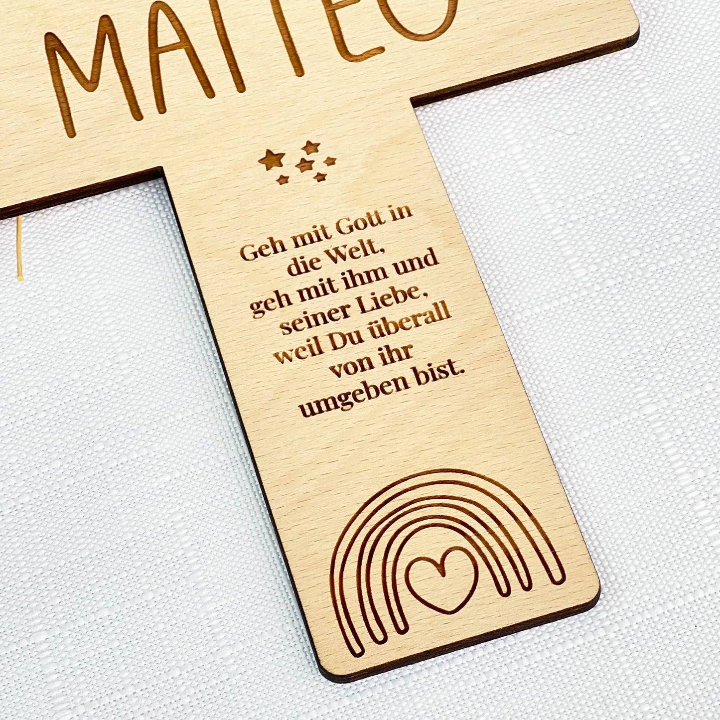Erstkommunion Kreuz aus Holz - Personalisiert