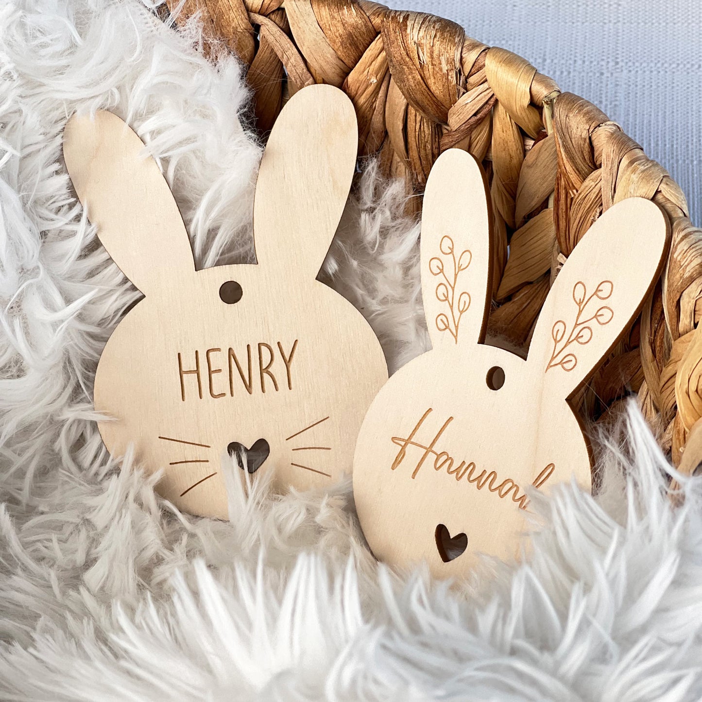 Personalisierter Namensanhänger für Osterkorb - Hase