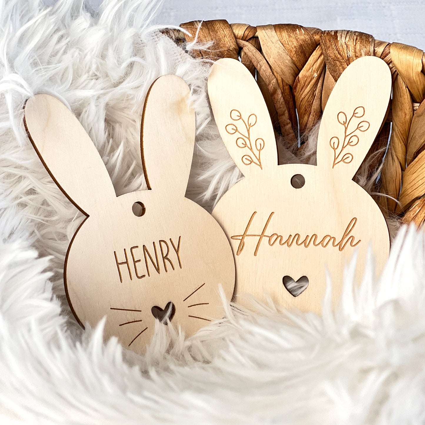 Personalisierter Namensanhänger für Osterkorb - Hase