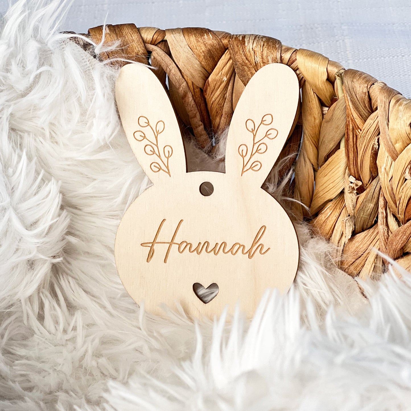Personalisierter Namensanhänger für Osterkorb - Hase