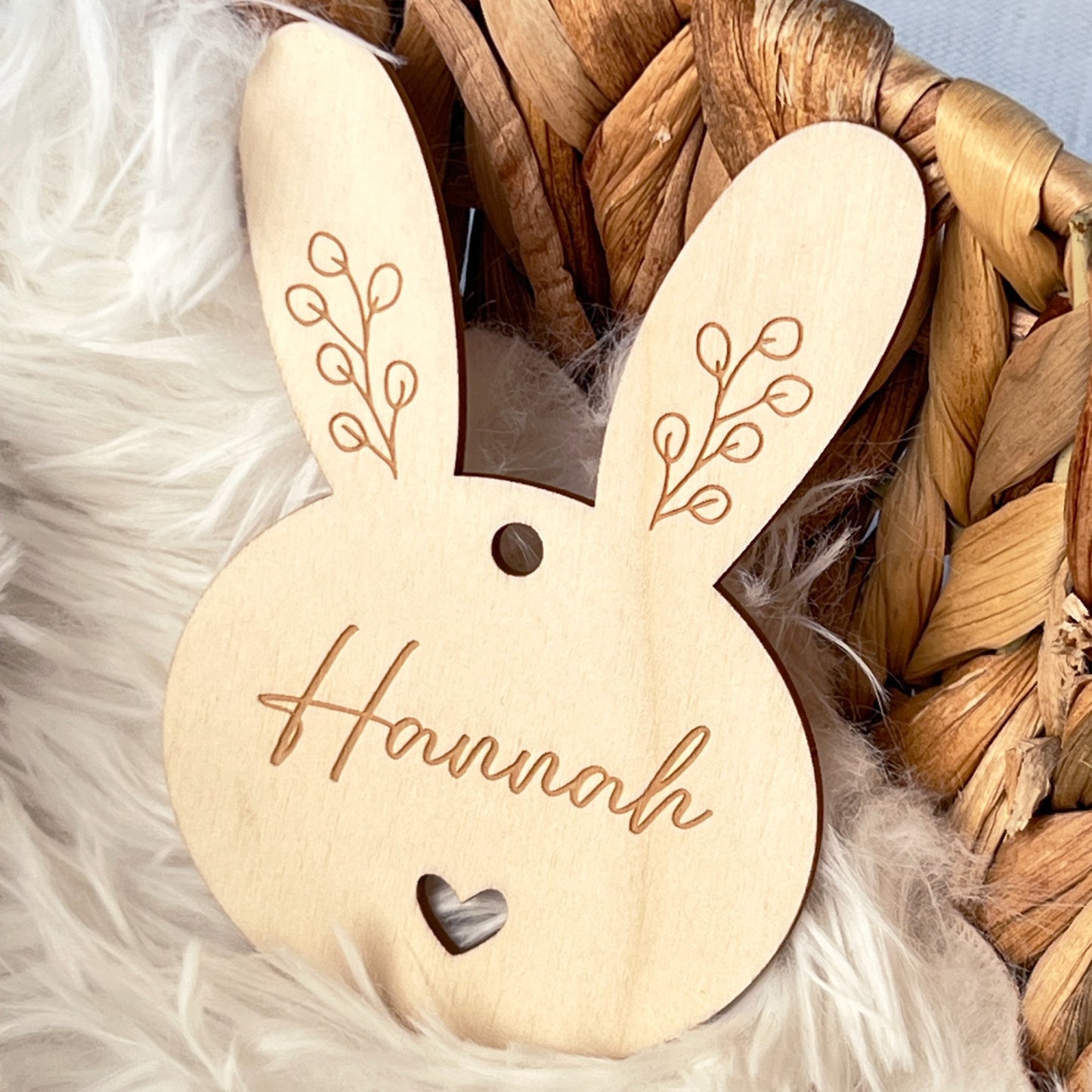 Personalisierter Namensanhänger für Osterkorb - Hase