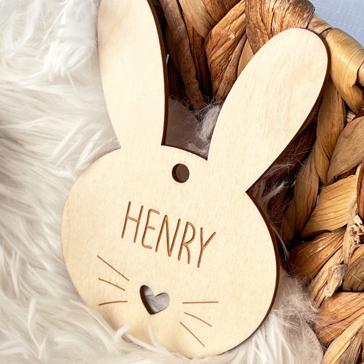 Personalisierter Namensanhänger für Osterkorb - Hase