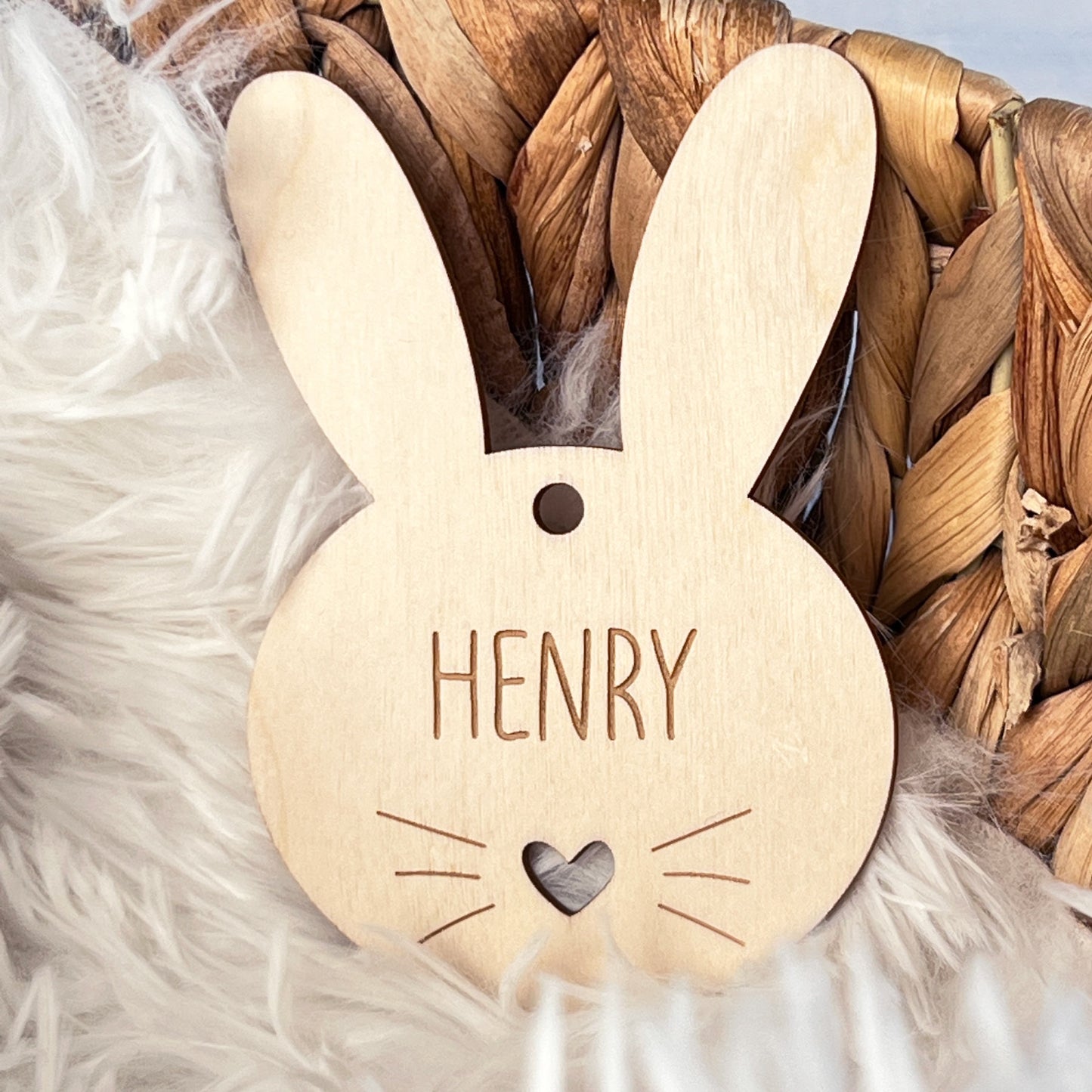 Personalisierter Namensanhänger für Osterkorb - Hase
