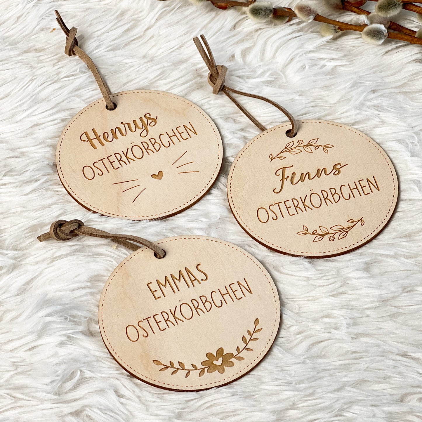 Personalisierter Osterkörbchen-Anhänger mit Name