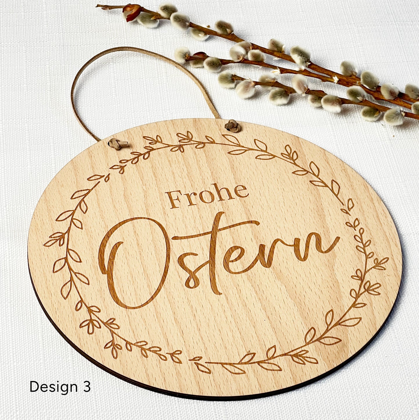 Holzschild “Frohe Ostern” - Türschild oder Wandschild