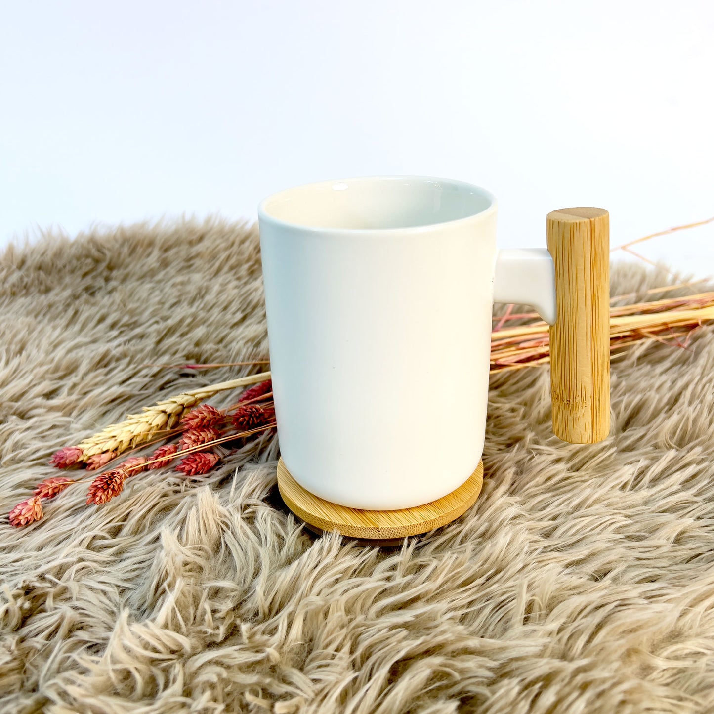 Porzellan-Becher mit Holzdeckel personalisiert | Freunde