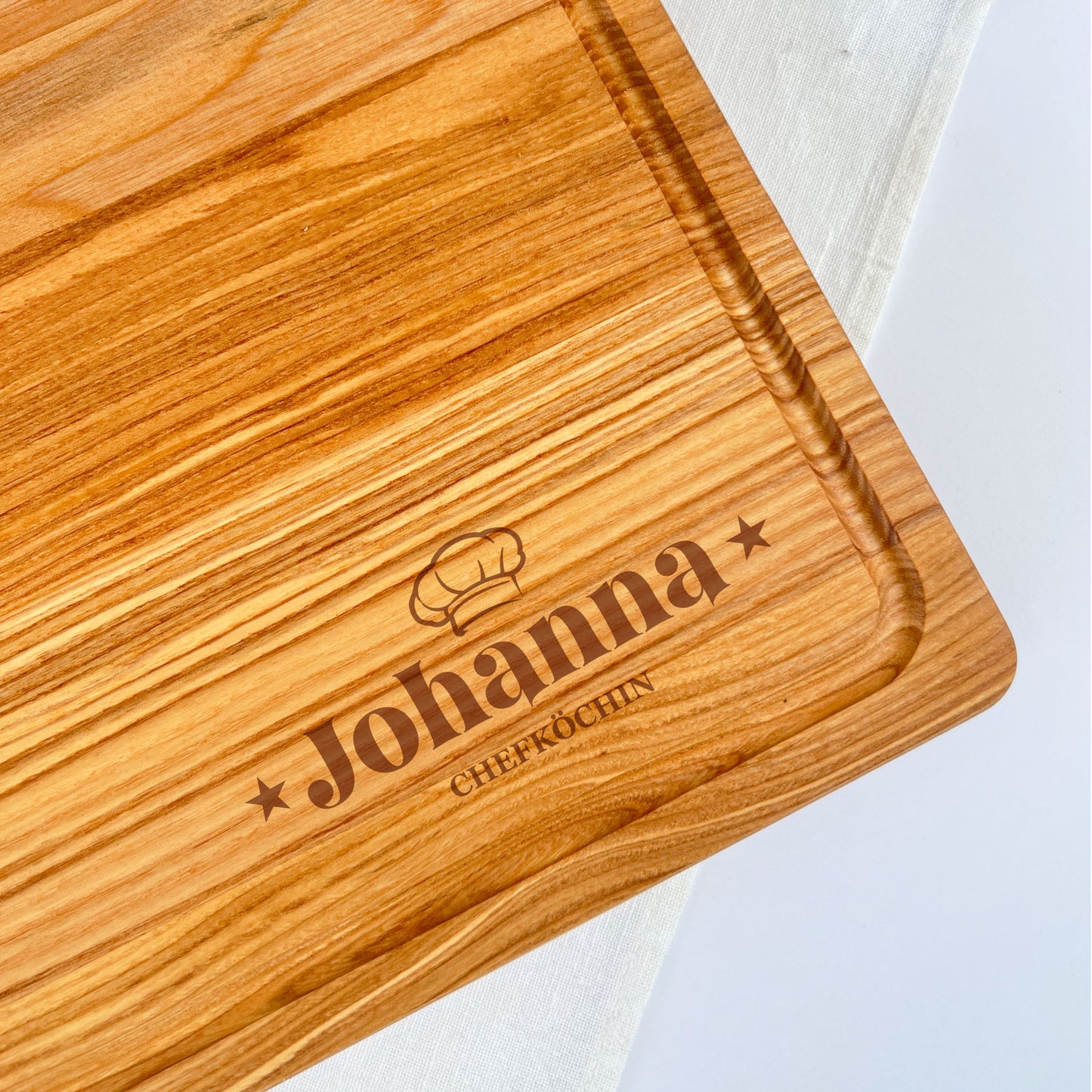 Schneidebrett aus Holz "Chefkoch" / "Chefköchin" - Personalisiert