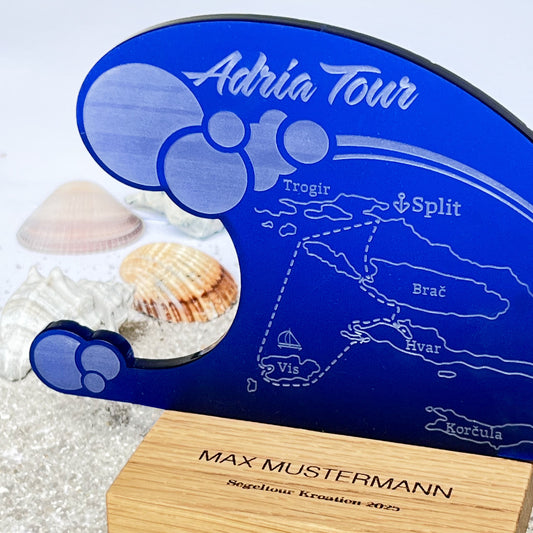 Segeltörn Souvenir - Personalisiert mit Route und Wunschtext