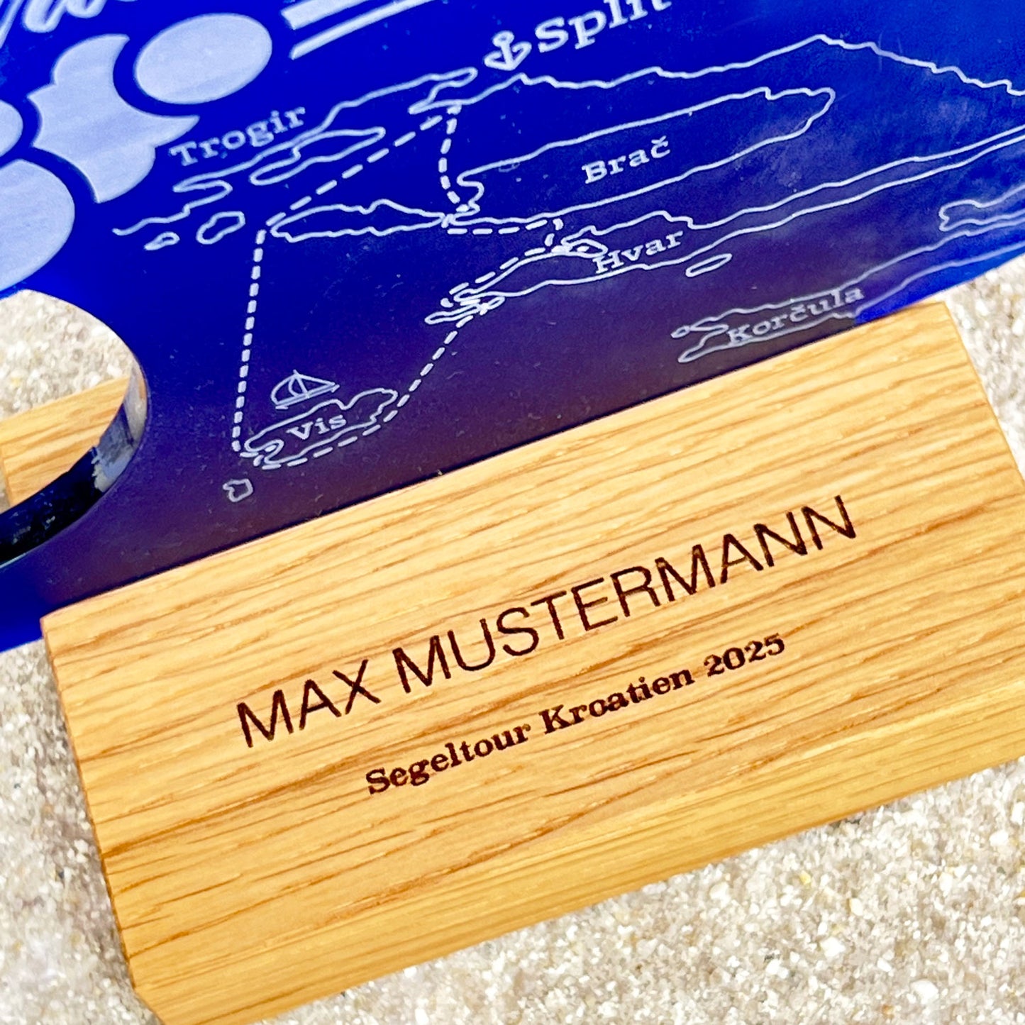 Segeltörn Souvenir - Personalisiert mit Route und Wunschtext