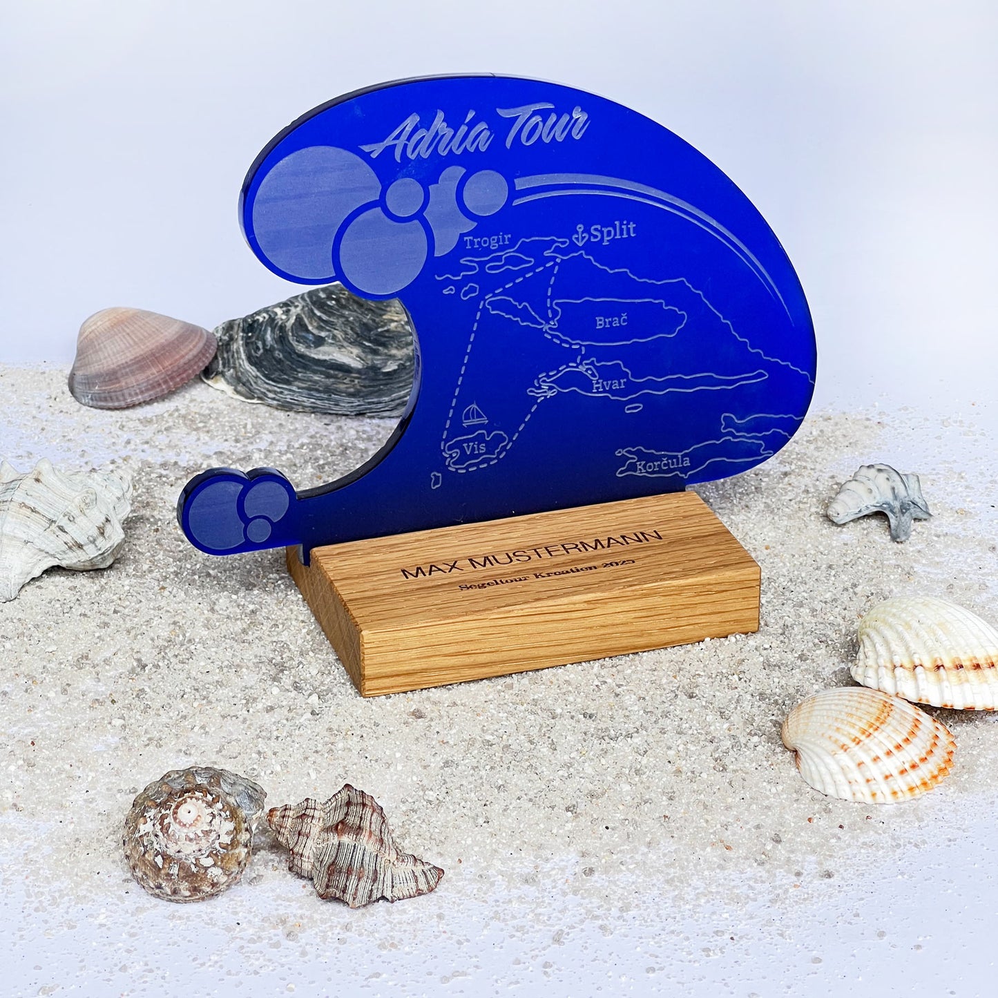 Segeltörn Souvenir - Personalisiert mit Route und Wunschtext
