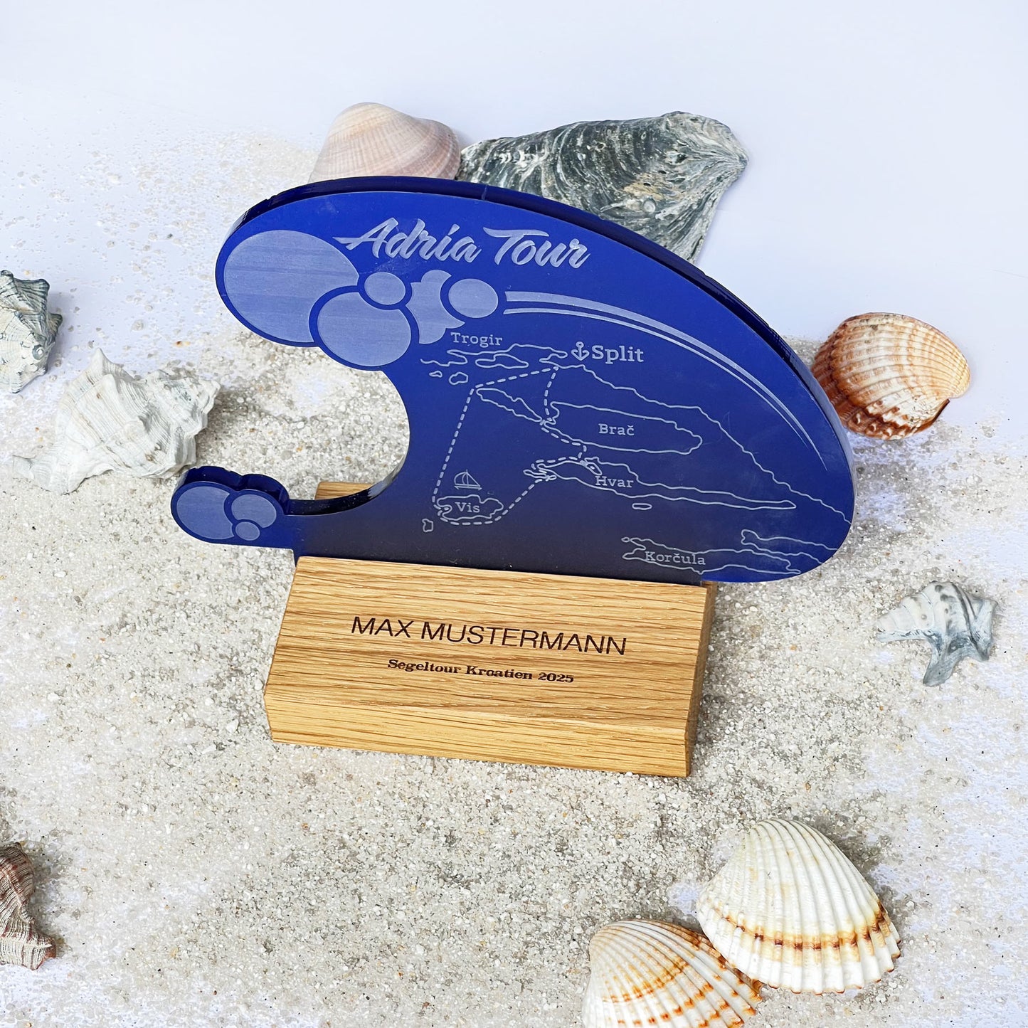 Segeltörn Souvenir - Personalisiert mit Route und Wunschtext