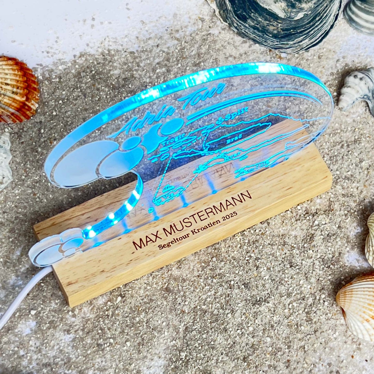 Segeltörn Souvenir - Personalisiert mit Route und Wunschtext