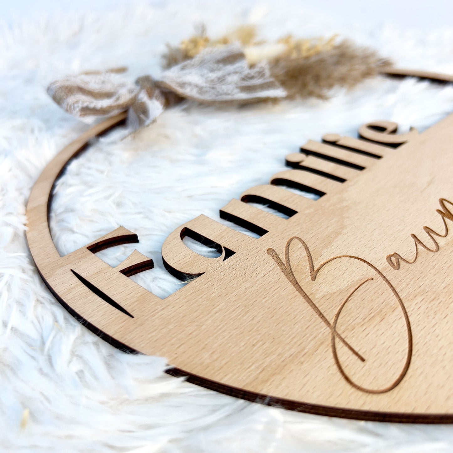 Familien Türschild aus Holz - Personalisiert