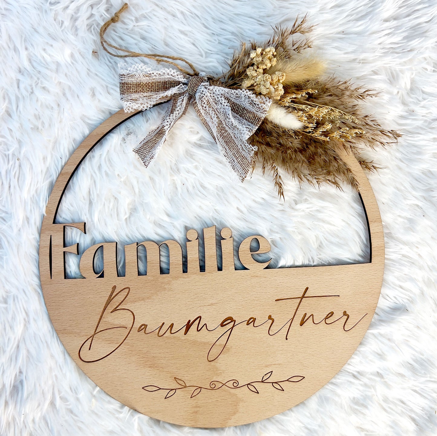 Familien Türschild aus Holz - Personalisiert
