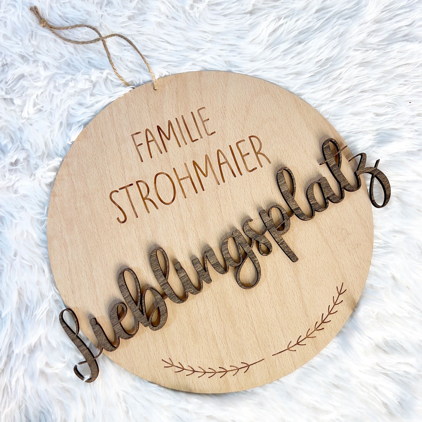 Familien Türschild aus Holz - Personalisiert