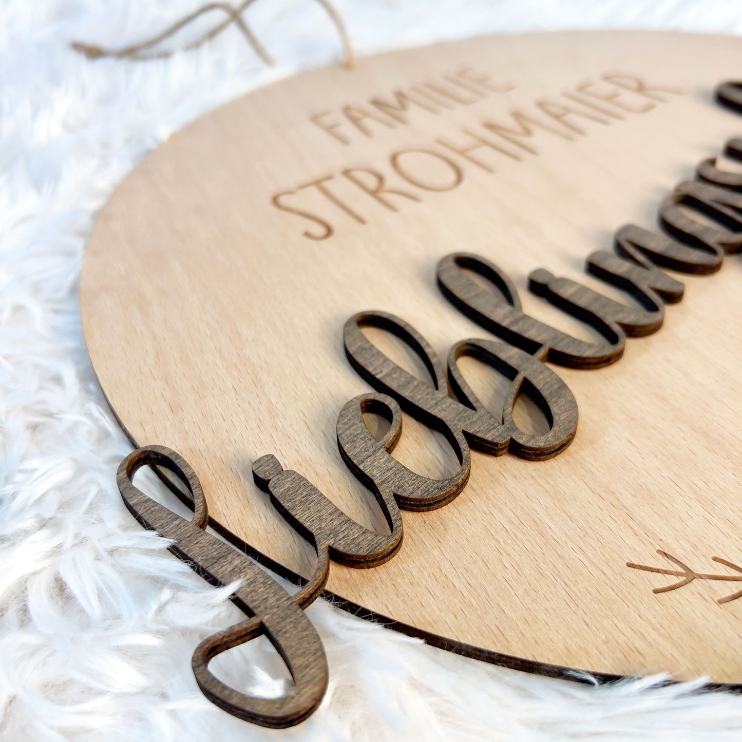 Familien Türschild aus Holz - Personalisiert
