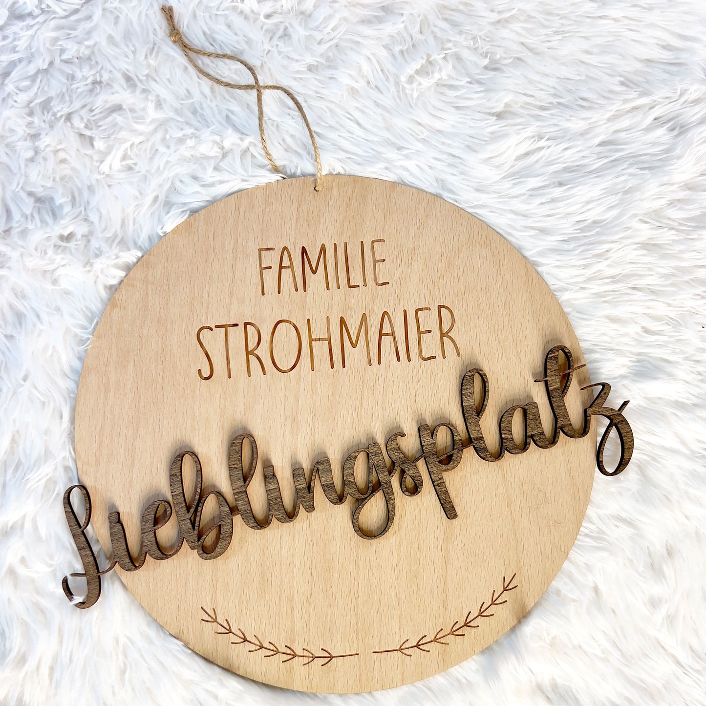 Familien Türschild aus Holz - Personalisiert
