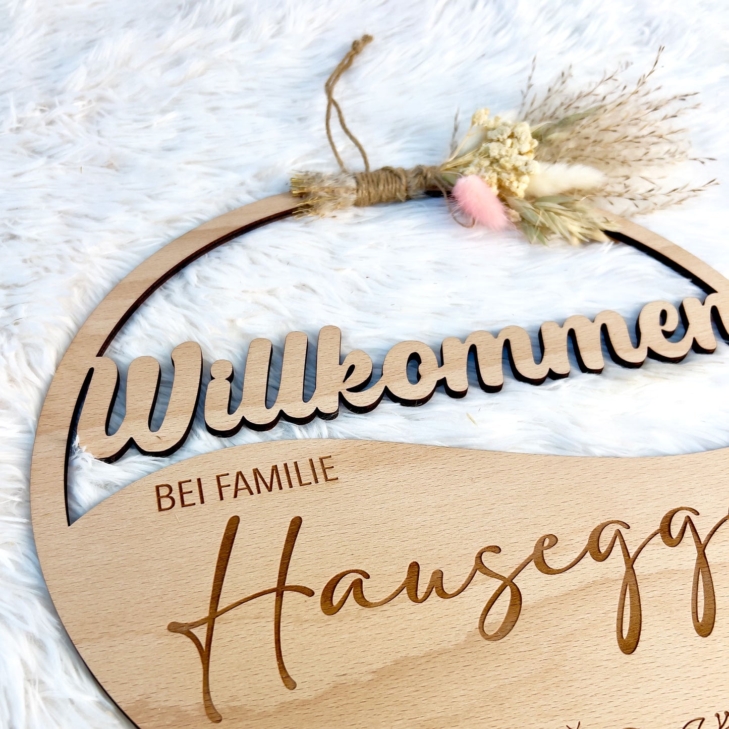 Familien Türschild aus Holz - Personalisiert