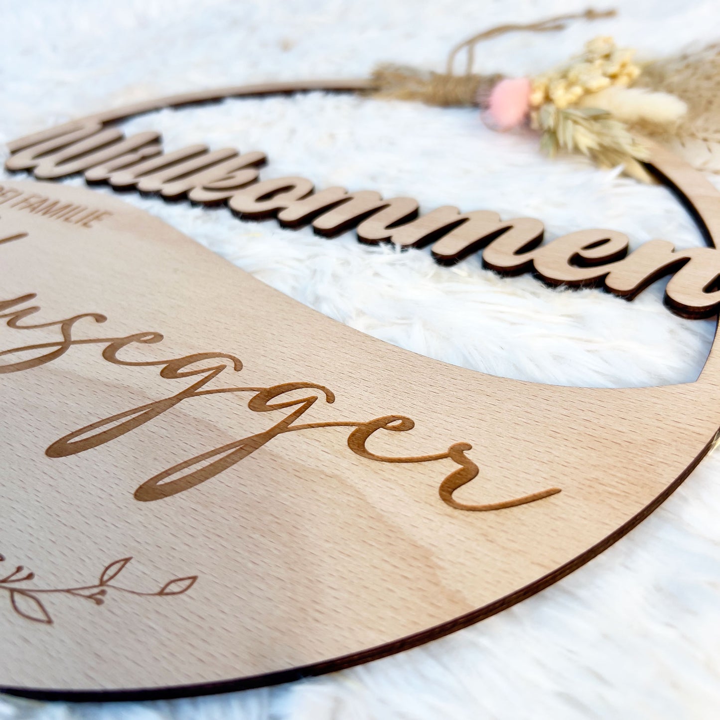 Familien Türschild aus Holz - Personalisiert