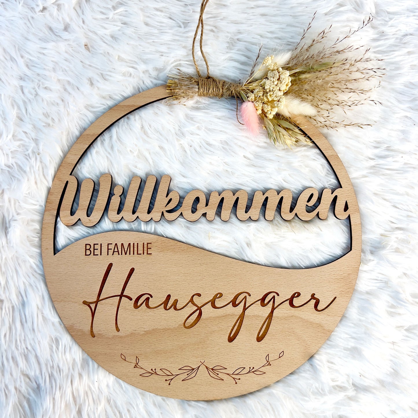 Familien Türschild aus Holz - Personalisiert