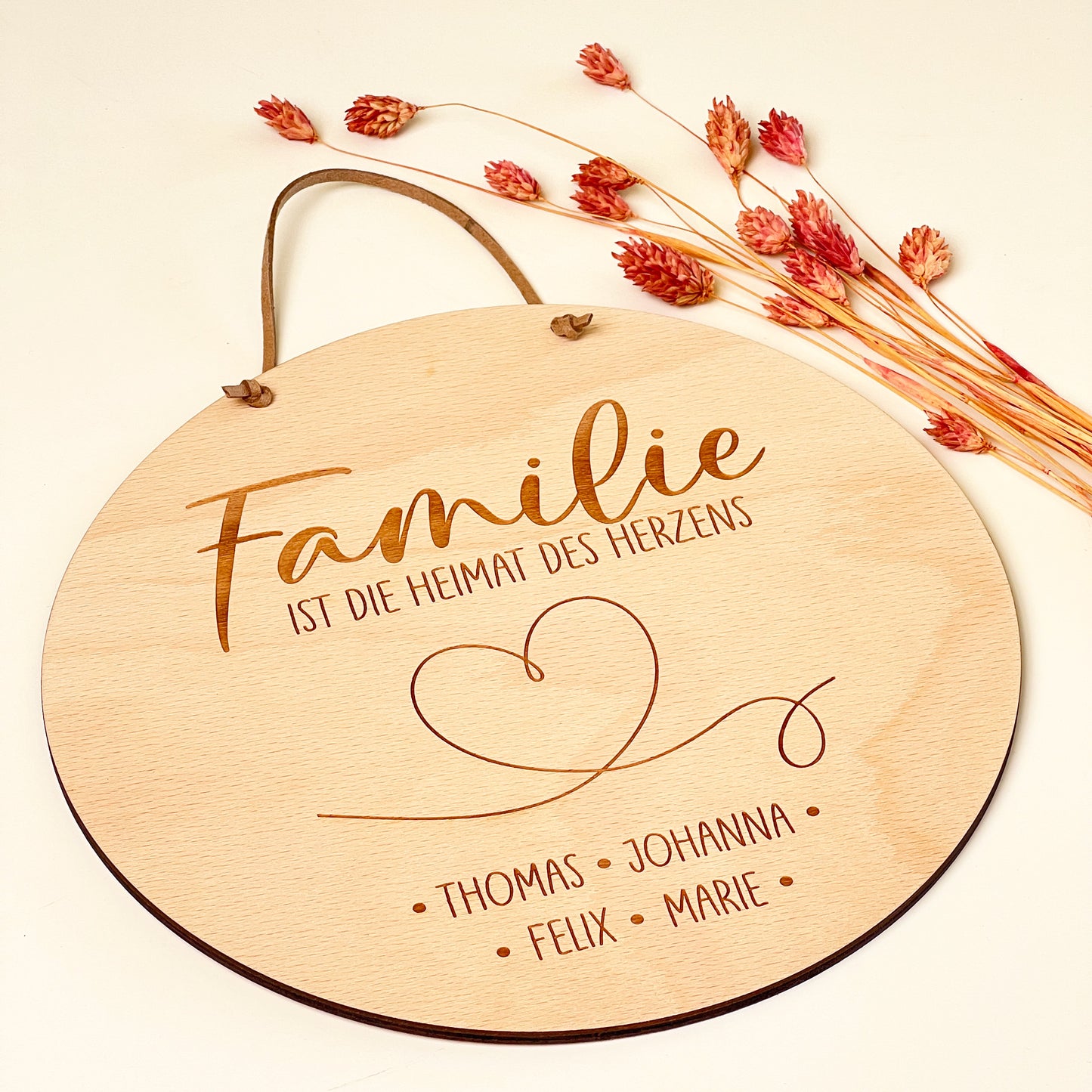 Holzschild Wanddeko Familie - Personalisiert