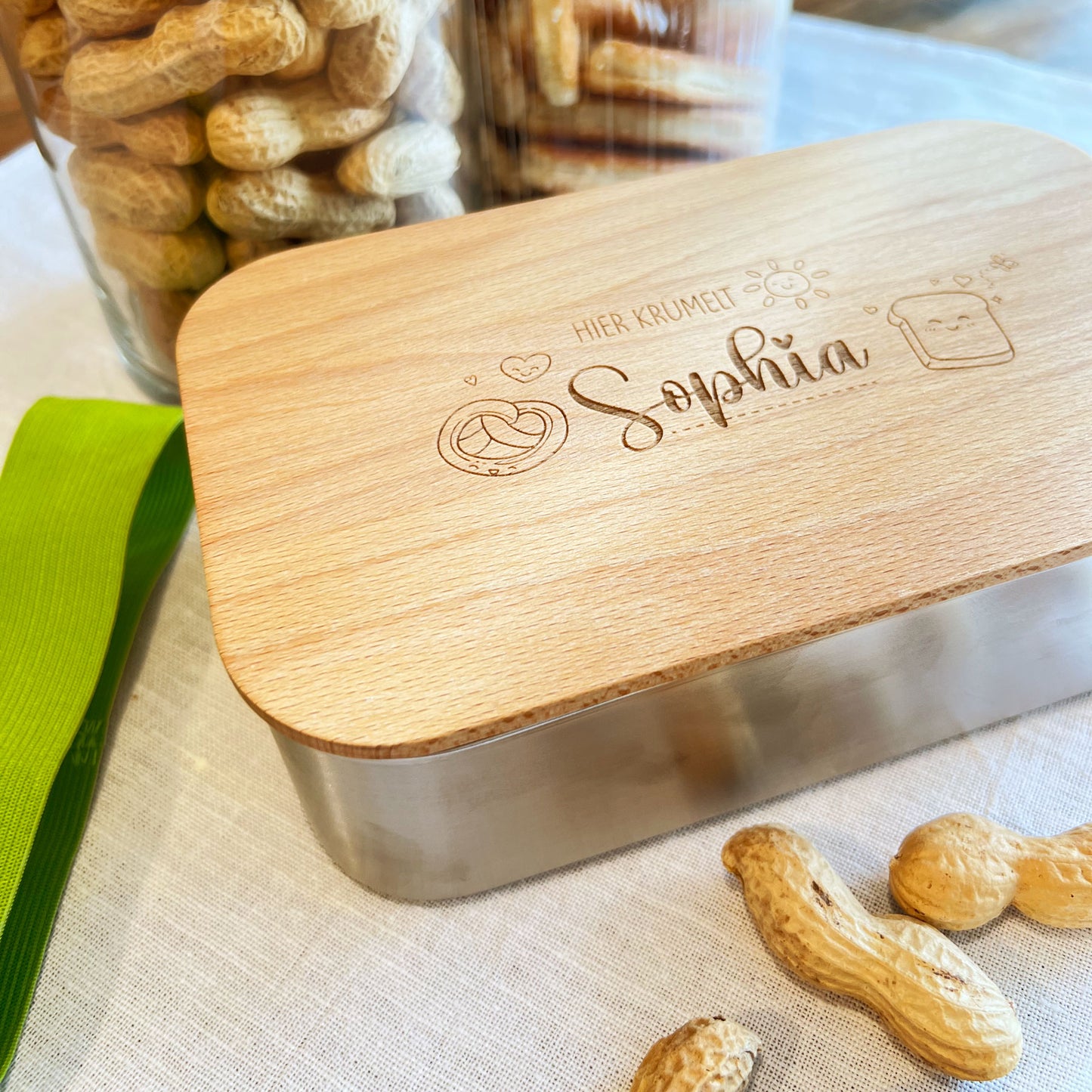 Personalisierte Kinder Brotdose mit Name - Edelstahl