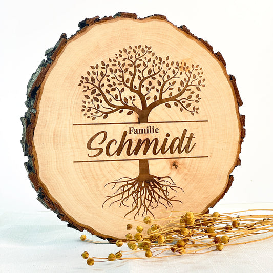 Deko Holzscheibe mit Gravur - Personalisiert