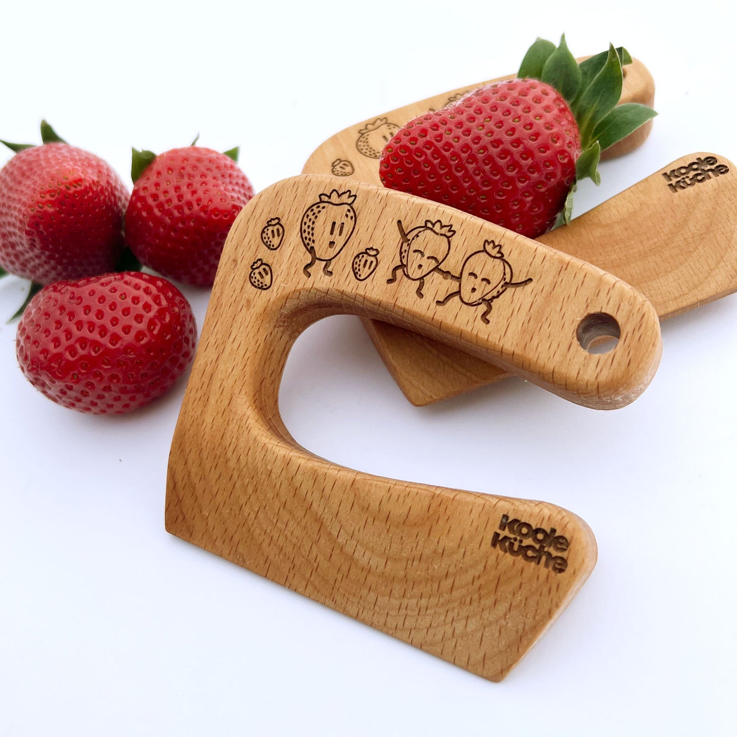 Sicheres Kindermesser aus Buchenholz - Montessori-Messer