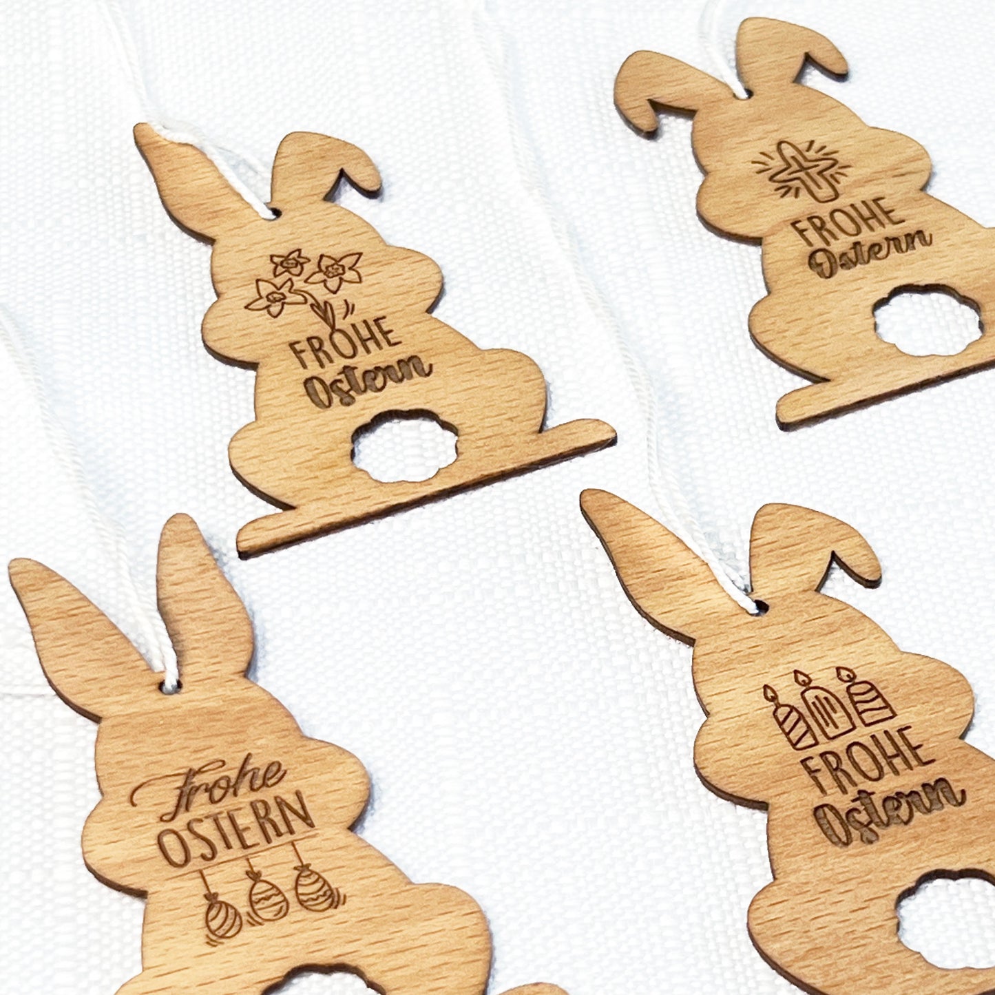 Osterstrauch Anhänger aus Holz - 5 Stück Set