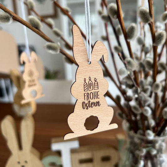 Osterstrauch Anhänger aus Holz - 5 Stück Set