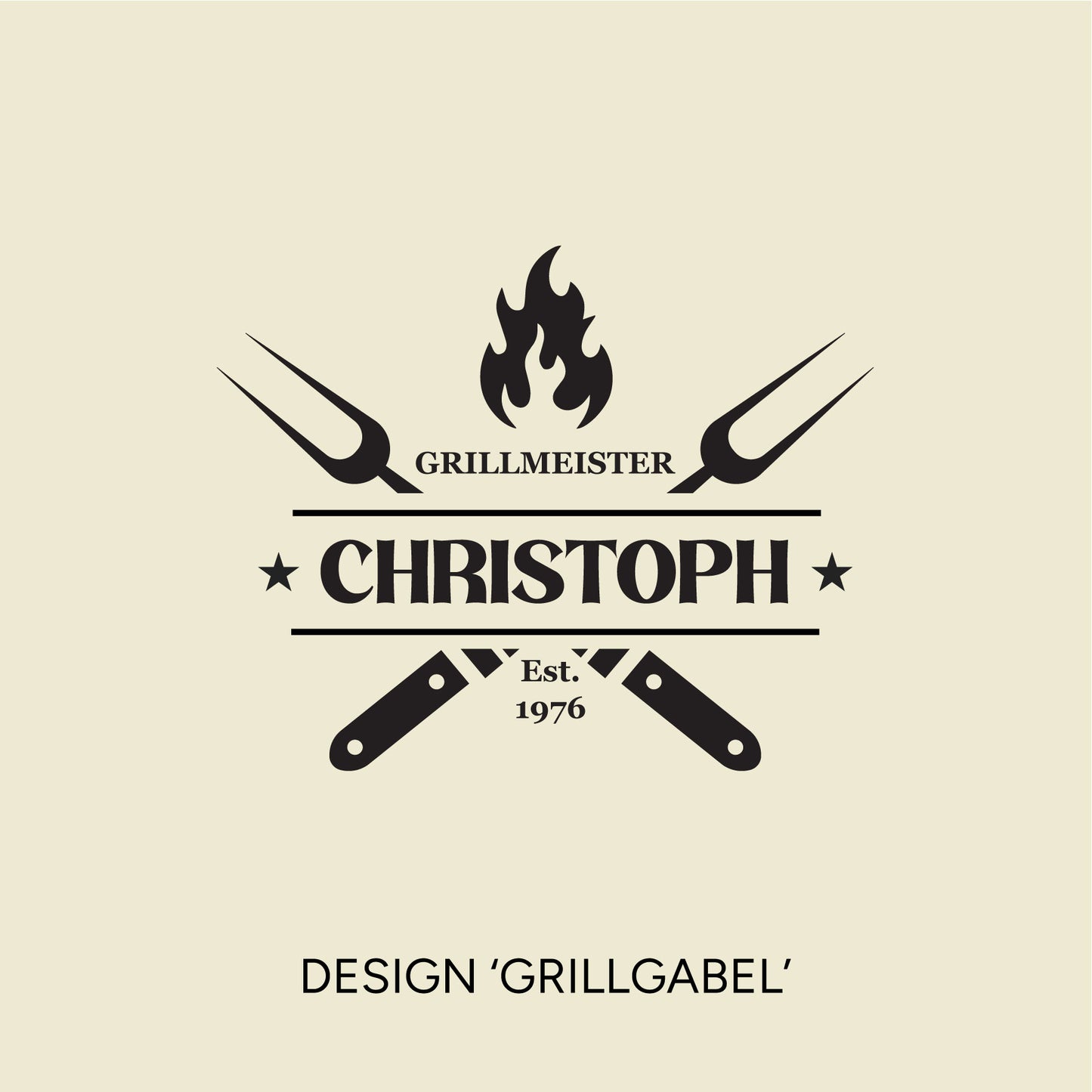 Schneidebrett aus Holz "Grillmeister" - Personalisiert