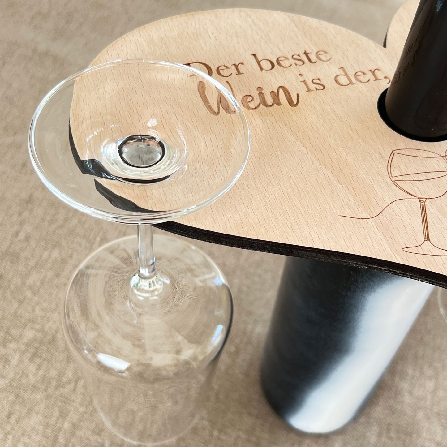 Herz-Weinglashalter aus Holz