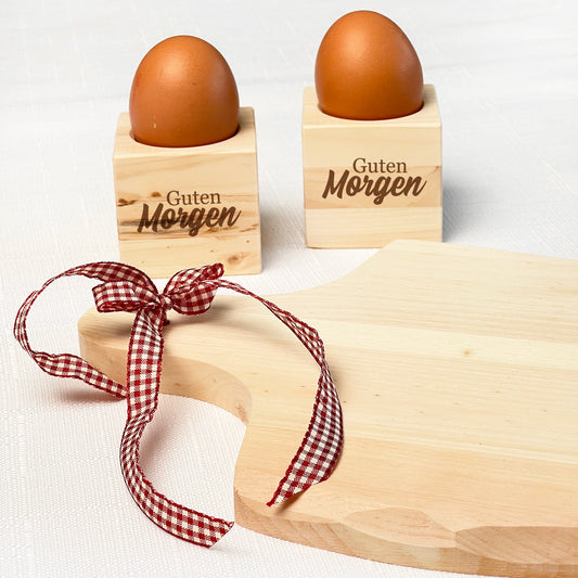 Zirbenholz Eierbecher im 2er Set