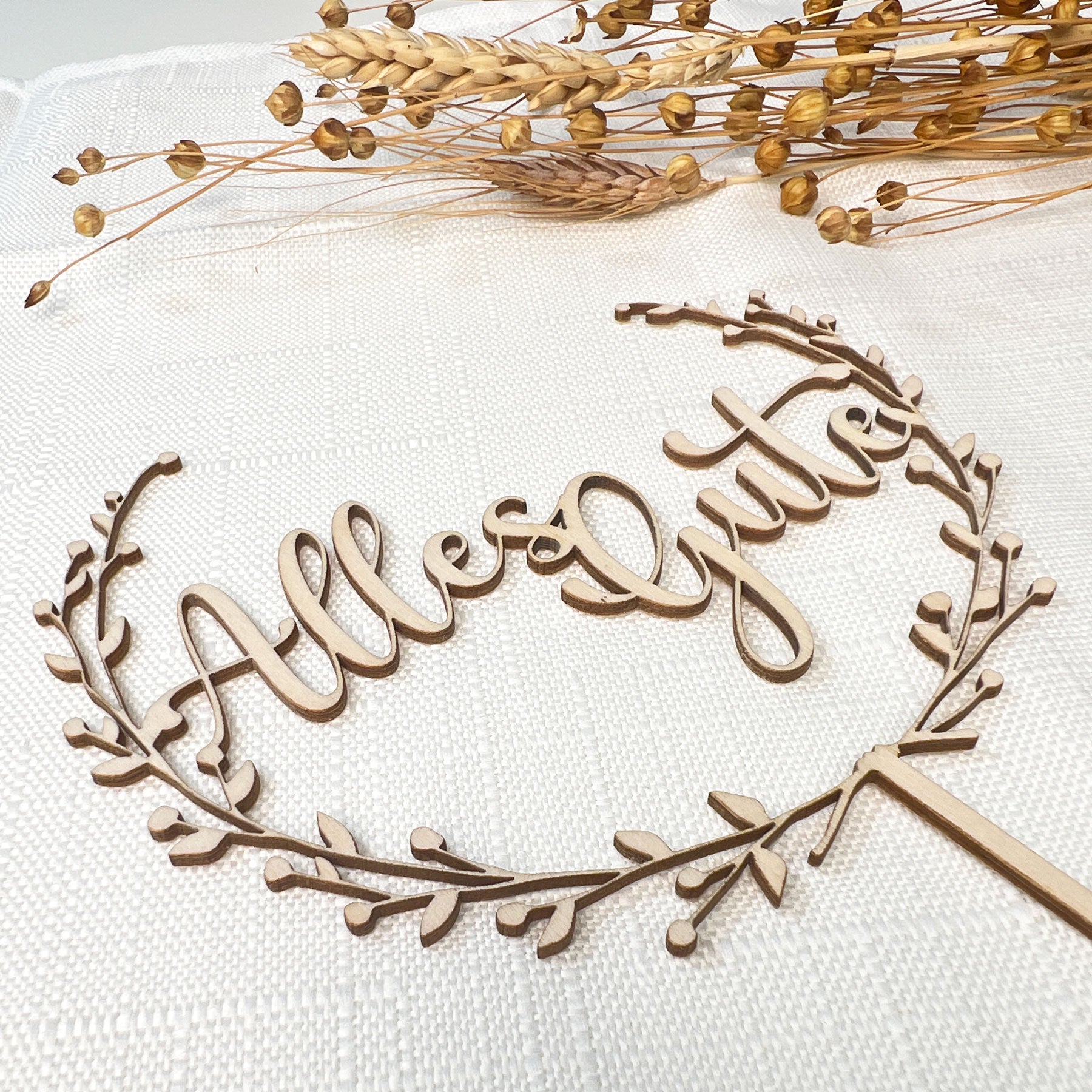 kuchentopper, cake topper aus holz, tortendeko, Tortenstecker