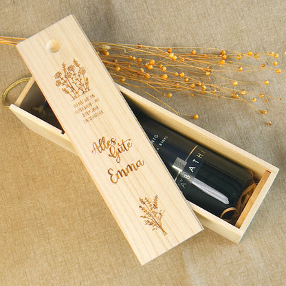 Personalisierte Weinkiste aus Holz - Geburtstagsgeschenk