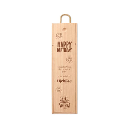 Personalisierte Weinkiste aus Holz - Geburtstagsgeschenk