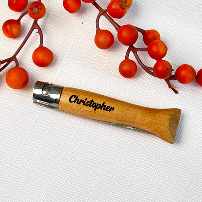 Taschenmesser mit Holzgriff - Personalisiert