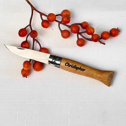 Taschenmesser mit Holzgriff - Personalisiert
